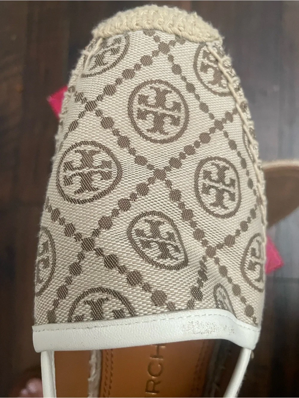 Tory Burch Tan and Beige T Monogram Flat Espadrilles